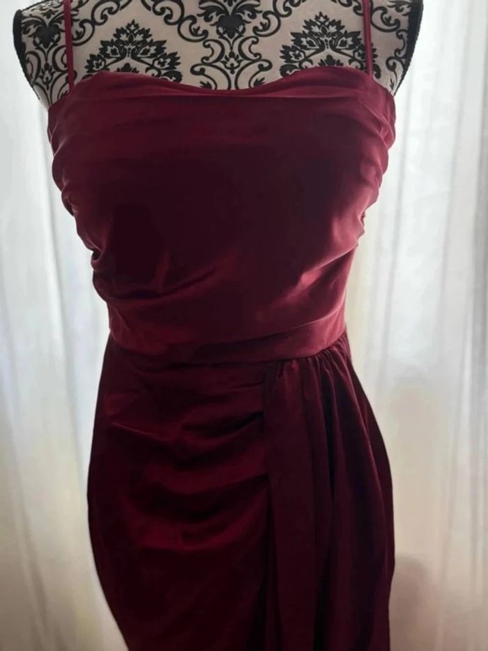Robe de soirée bordeaux satinée 38 - photo numéro 6