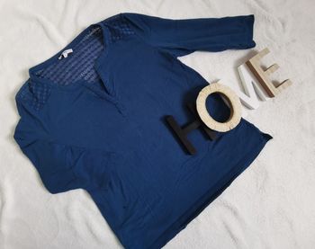 Maillot bleu manches 3/4