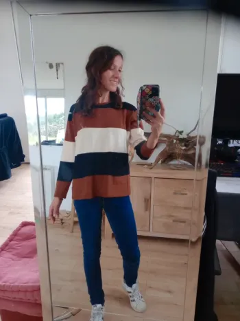 Pull / Sweat femme M à rayures larges c87