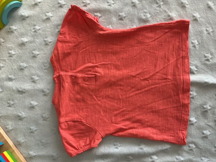 teeshirt manches courtes noeud au col rose 9 mois tex - photo numéro 9