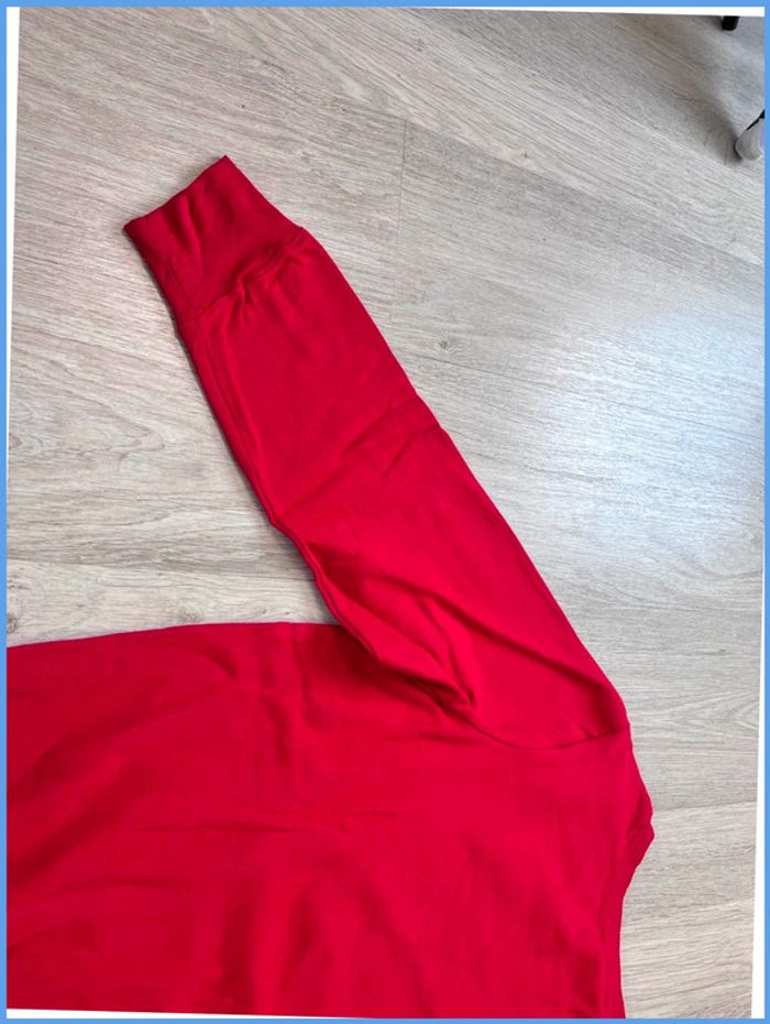 Pull vintage Rouge à motif flocon Taille L - photo numéro 15