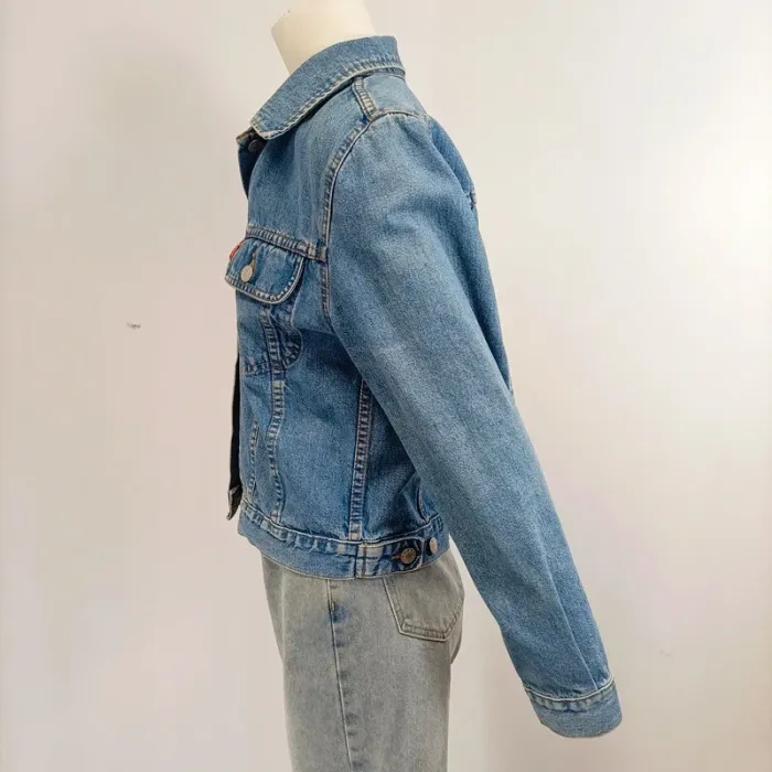 Veste en jean Ober - taille S - jean clair 100% coton bonne qualité A177 - photo numéro 3