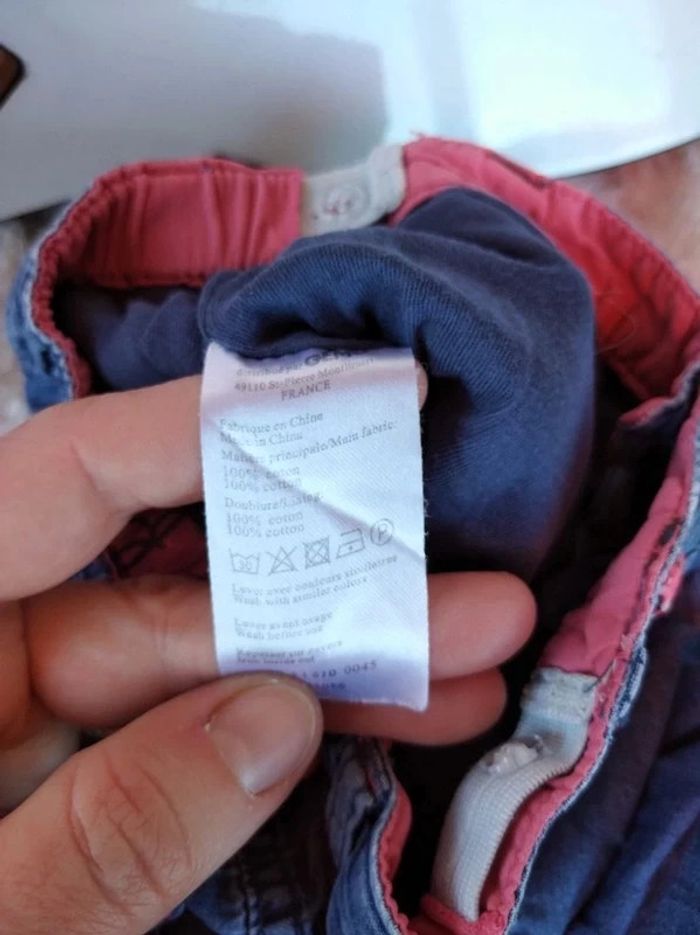 Pantalon doublé style jeans Fille 12 mois Fleurs Gémo 100% coton - photo numéro 13