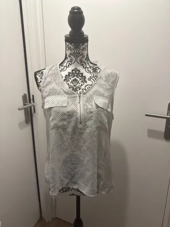 Chemisier blanc à pois