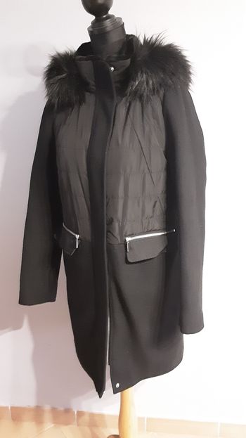 Manteau bi matière femme 