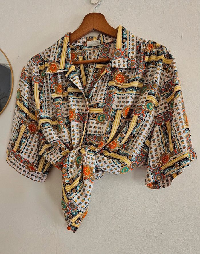 Chemisier à motifs vintage 80's - photo numéro 3