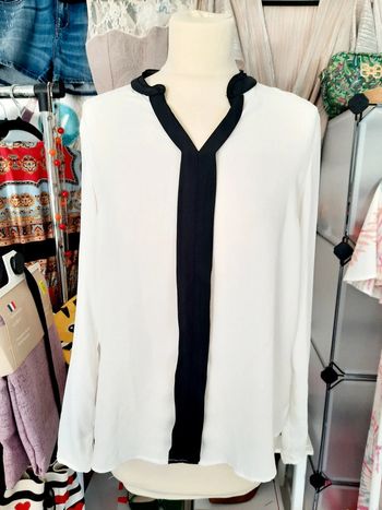 Blouse blanche et noire Primark 38 #lora11femme38