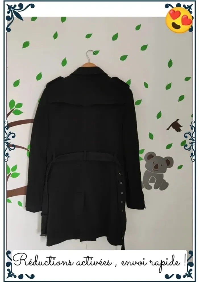 Manteau long noir homme taille 46 - photo numéro 2
