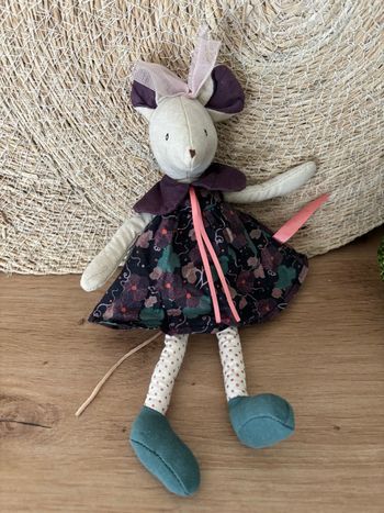 Doudou souris robe fleurs il était une fois moulin roty