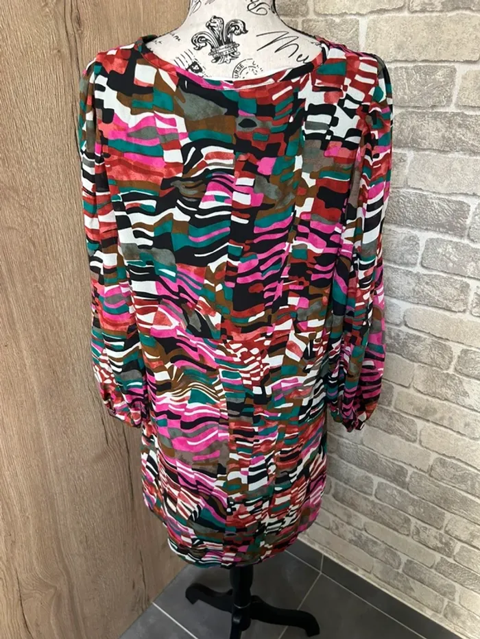 Robe casual multicolore neuve avec étiquette taille M - photo numéro 3