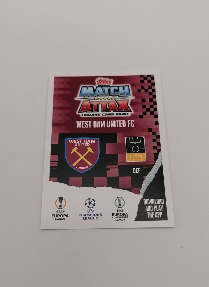 Carte Match Attax 2023-24 Thilo Kehrer n°102 West Ham United FC. - photo numéro 3