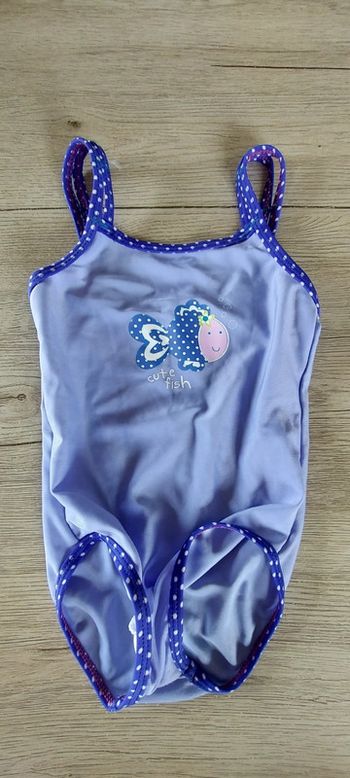 Maillot fille mauve à bretelles, taille 86 cm, peu mis