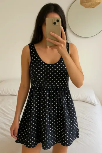 Petite Robe marine à pois 38