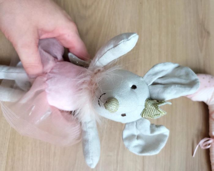 Lot peluches elegantes 2 cygnes ,1 souris et 2 poupees maison du monde - photo numéro 7