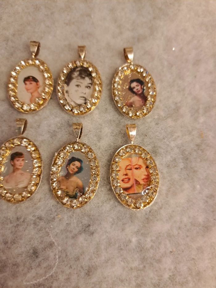Lot de pendentifs acier inoxydable stars du cinéma - photo numéro 6