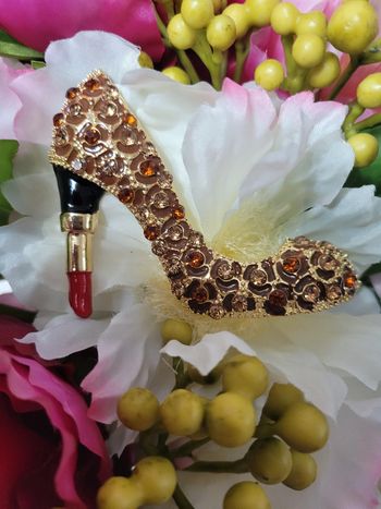 Broche escarpins strass make up