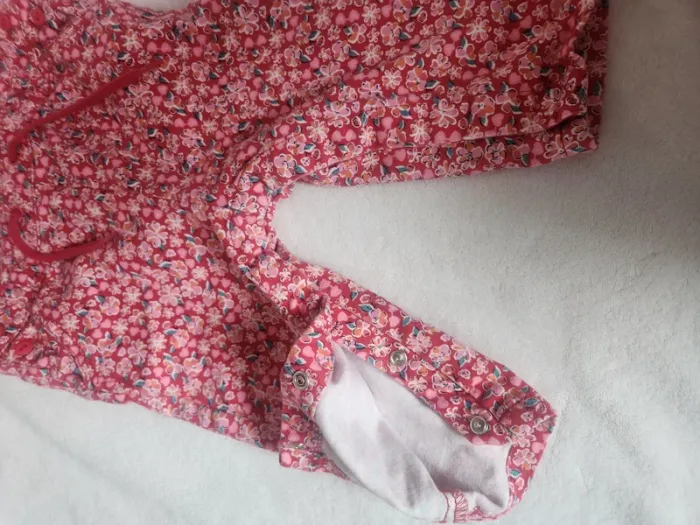 Magnifique lot bébé fille rose motif liberty jogging sweat salopette bandeau haut Dpam 9 mois - photo numéro 17