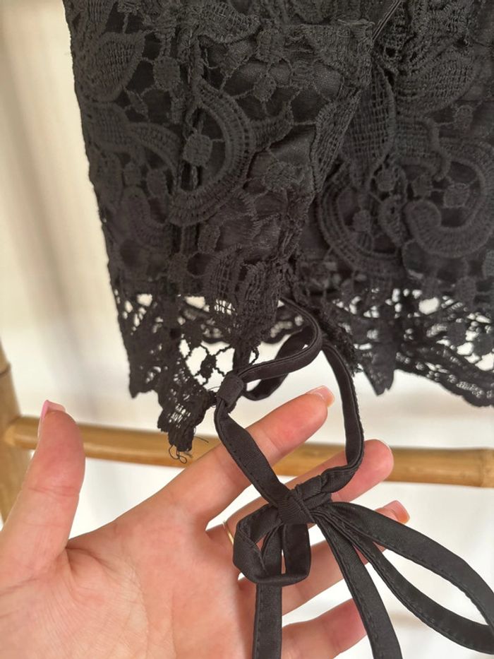 Petit haut noir crop top crochet - photo numéro 5
