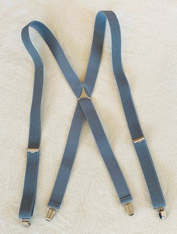 Bretelles élastiques pour homme couleur gris