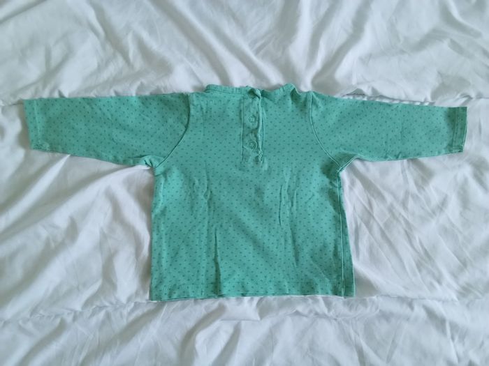 T-shirt ML turquoise 6 mois - photo numéro 2
