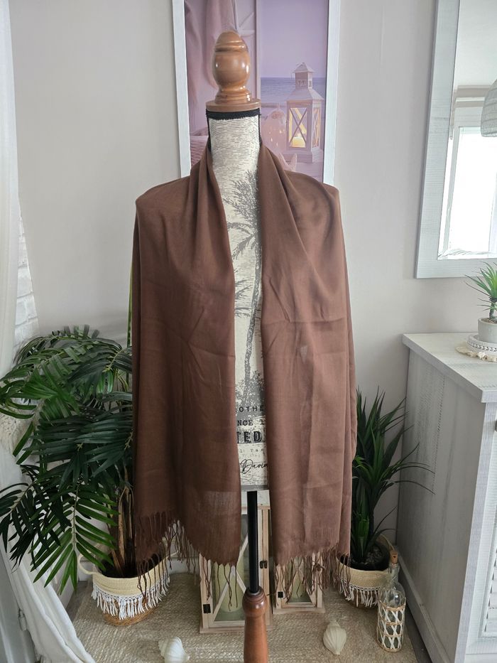 Grand foulard marron