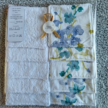 10 lingettes lavables 12x12 cm 