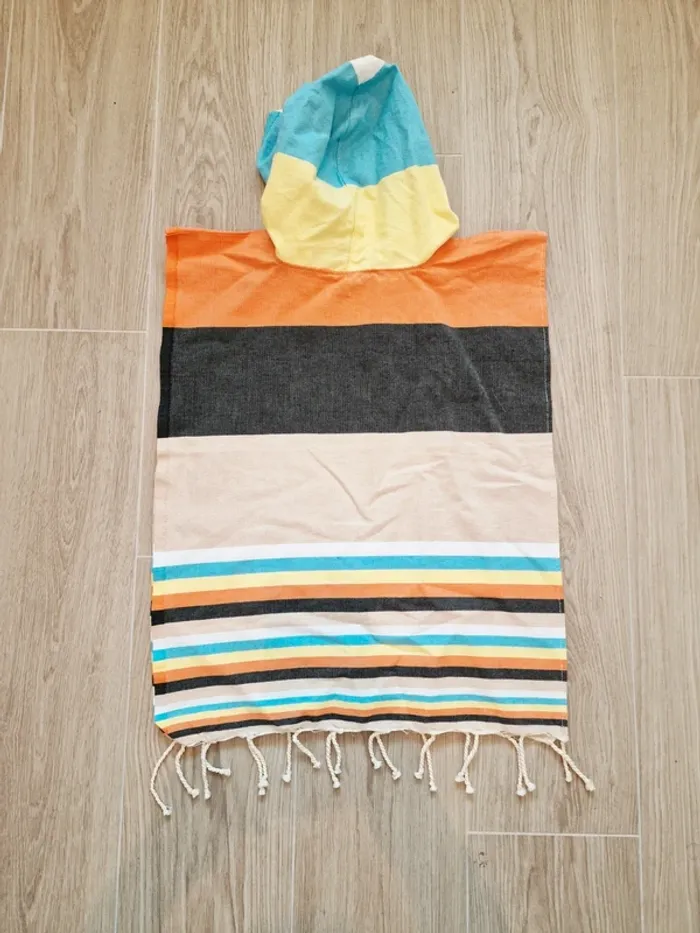 Poncho de bain avec capuche - Hammam - 60 x 60 cm - photo numéro 2