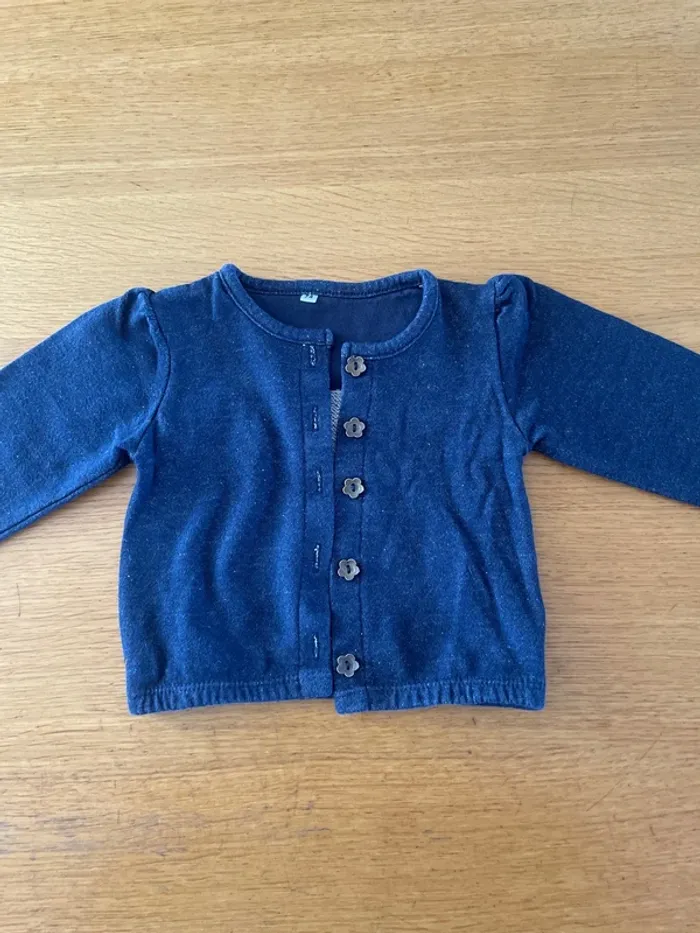 Gilet bleu 12 mois fille
