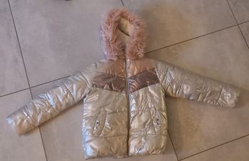 Doudoune chaude argentée à capuche