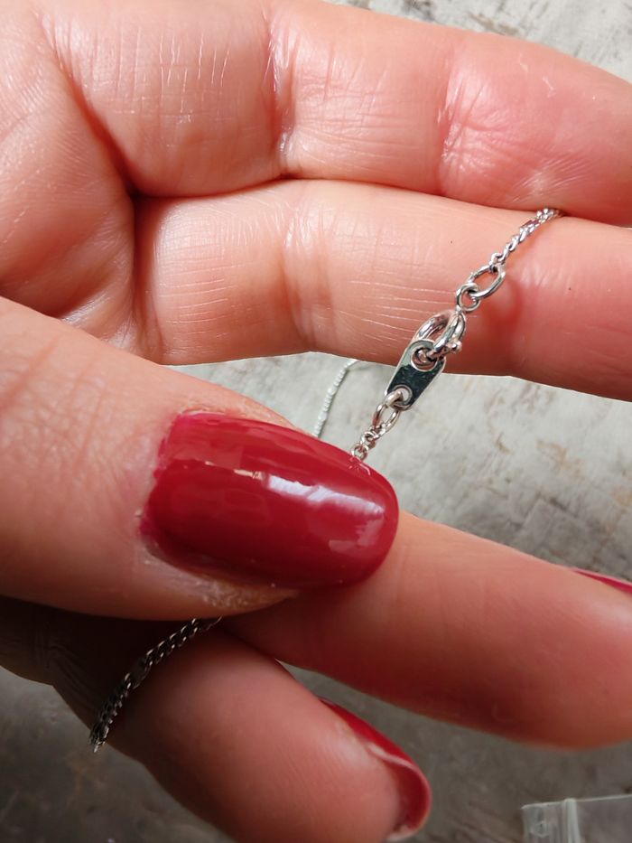 Chaîne fine maille altérnée argentée - photo numéro 3