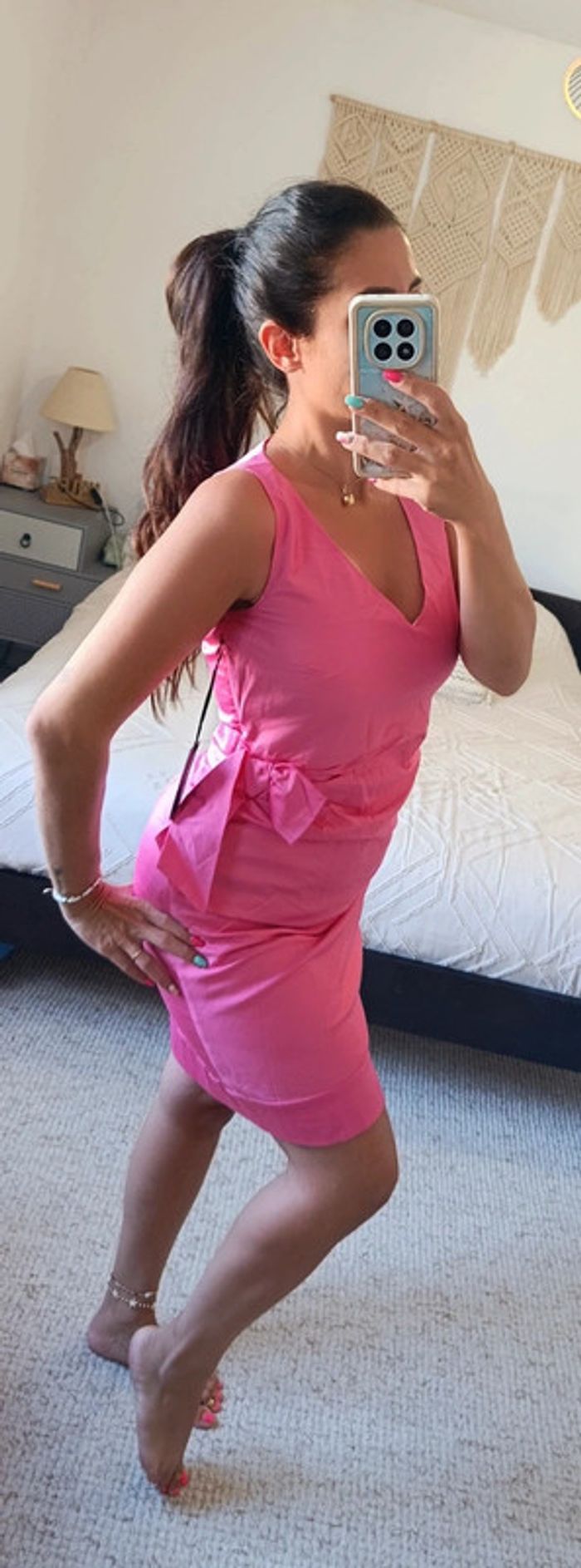 Robe de cérémonie Caroll 40 rose fuchsia neuve mariage événement