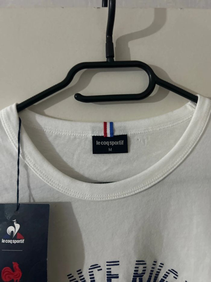 T-shirt blanc Le Coq Sportif France 🇫🇷 rugby 🏉 M - photo numéro 3