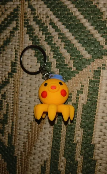 Porte clé pieuvre jaune