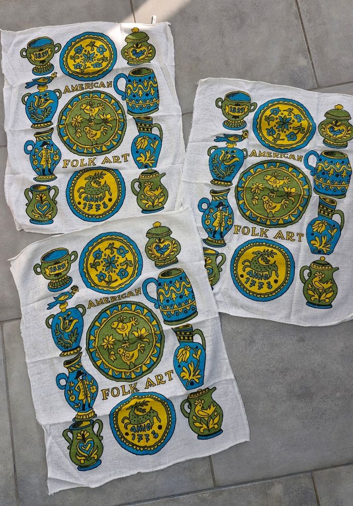 Lot de 3 torchons vintage