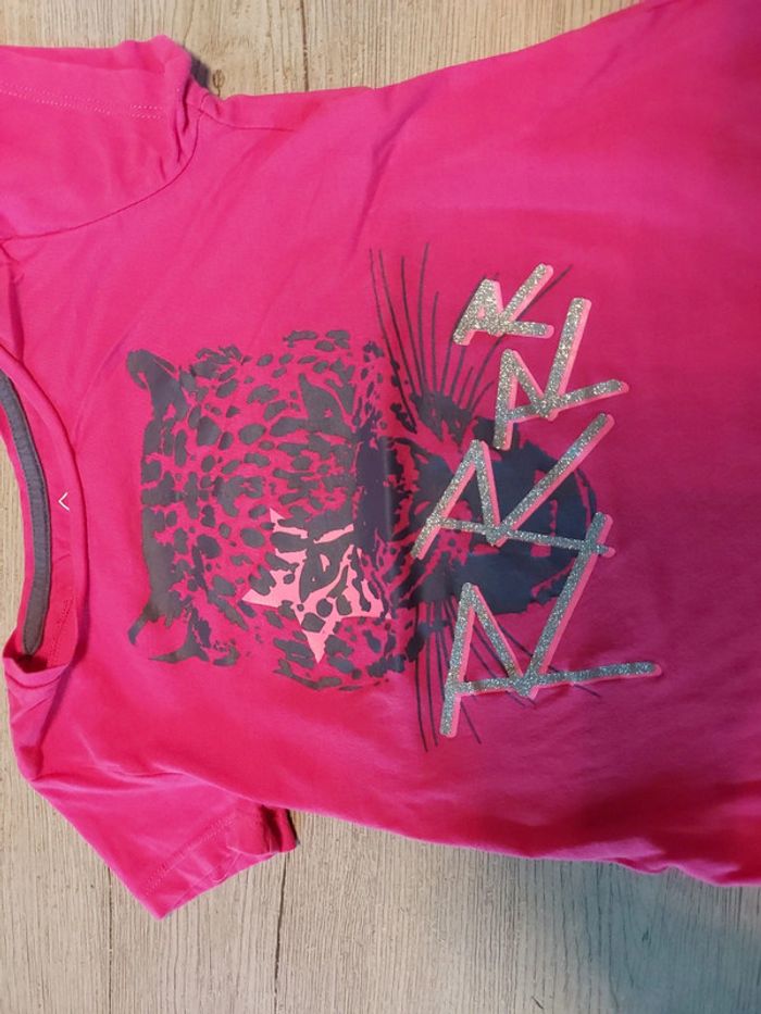 T shirt fushia, manches courtes, Tex, taille 3/4ans, nickel - photo numéro 3