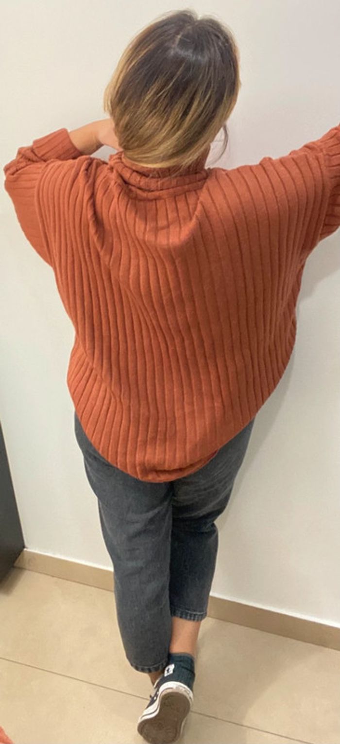 Superbe Pull Col Marron Taille 48-50 - photo numéro 6