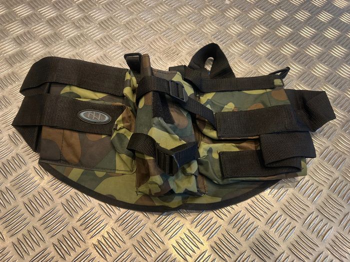 Harnais ceinture porte 4 pots et 1 bouteille air camo new legion pour paintball neuf