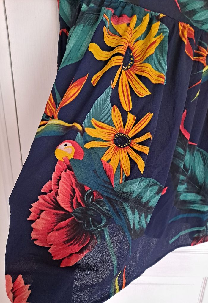 magnifique robe tropicale shein neuve taille xxL 44 perroquets fleurs - photo numéro 2