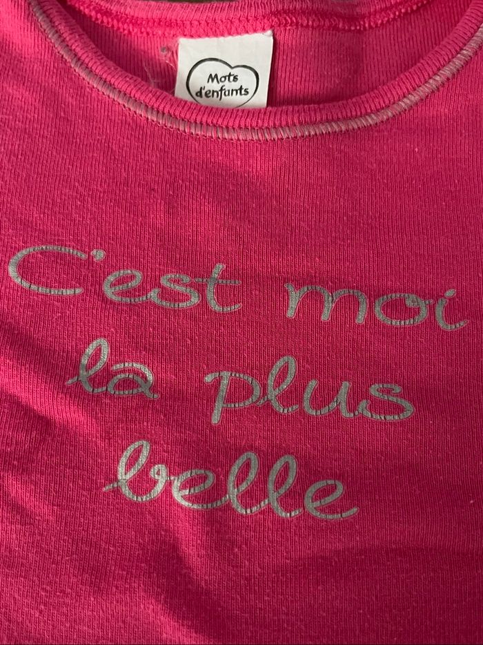 2 bodies blanc/rose Mots d’enfants 18 mois - photo numéro 2