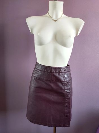 Jupe similicuir bordeau Pimkie