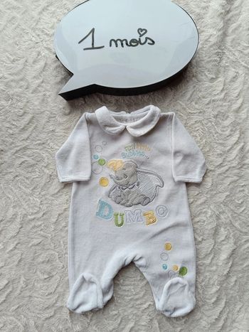 Pyjama grenouillère velours Garçon 1 mois Dumbo Disney store