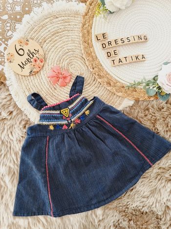 Robe broderie pince cheveux 6mois bébé fille