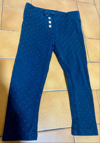 Legging cotele noir à pois paillette 24 mois kiabi 