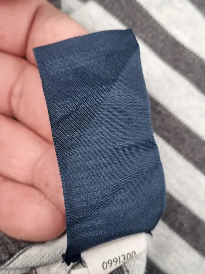 Pull col V Tommy Hilfiger rayé gris/blanc – Taille M Homme - photo numéro 8