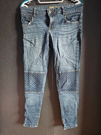 Jean bleu style moto