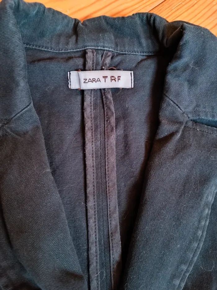 Veste noire cintrée en jean, ZARA taille S - photo numéro 13