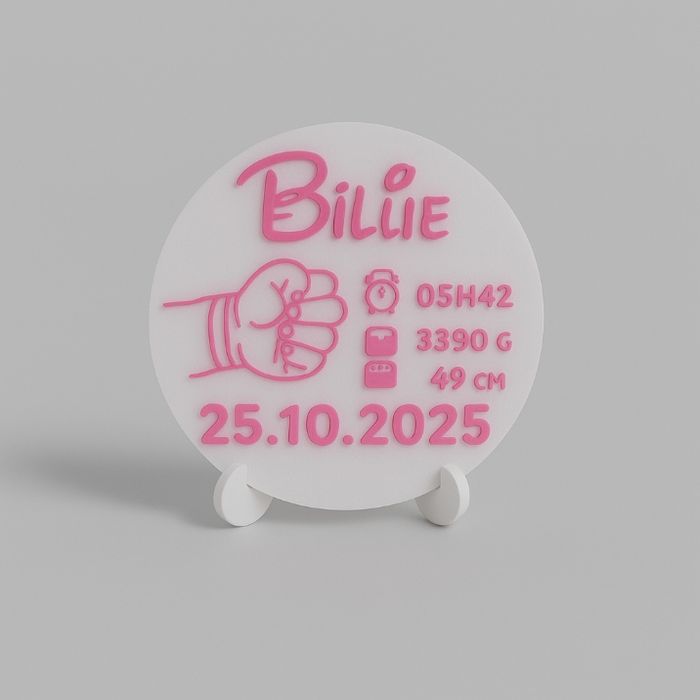 Plaque de naissance personnalisée avec prénom – Cadeau de naissance – Fente pour bracelet de maternité - photo numéro 3