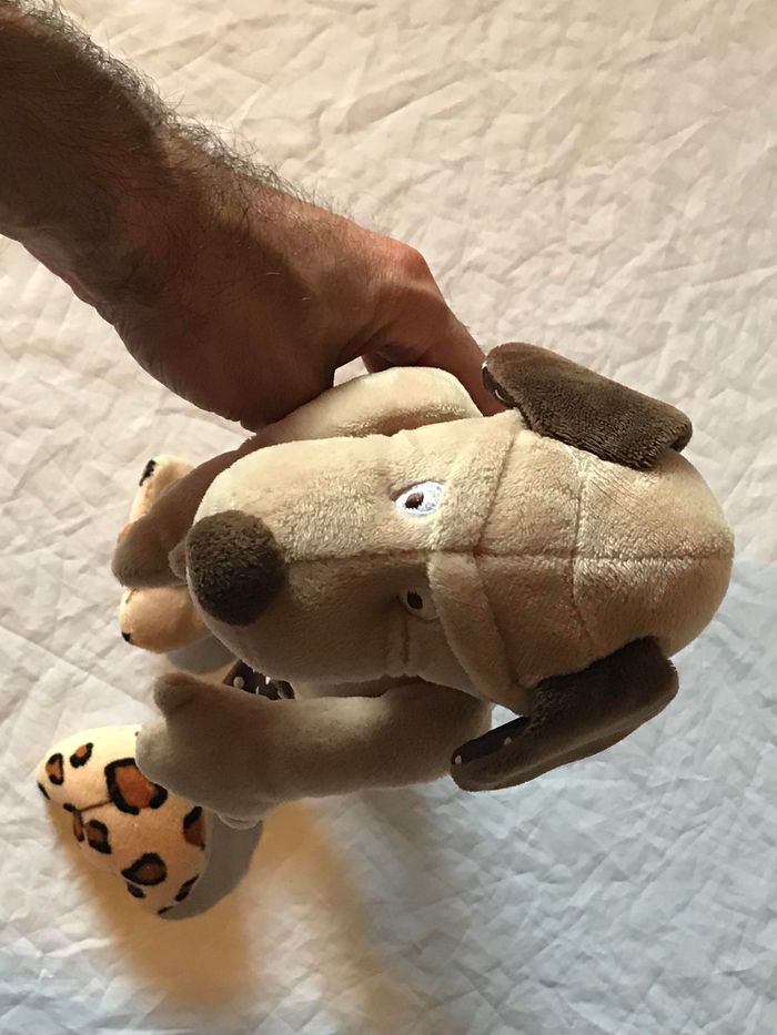 Petit Chiot Chien Longues Jambes Molles Bandana Peau Guépard Os Creux Peluche Petits Enfants Bébés - photo numéro 7