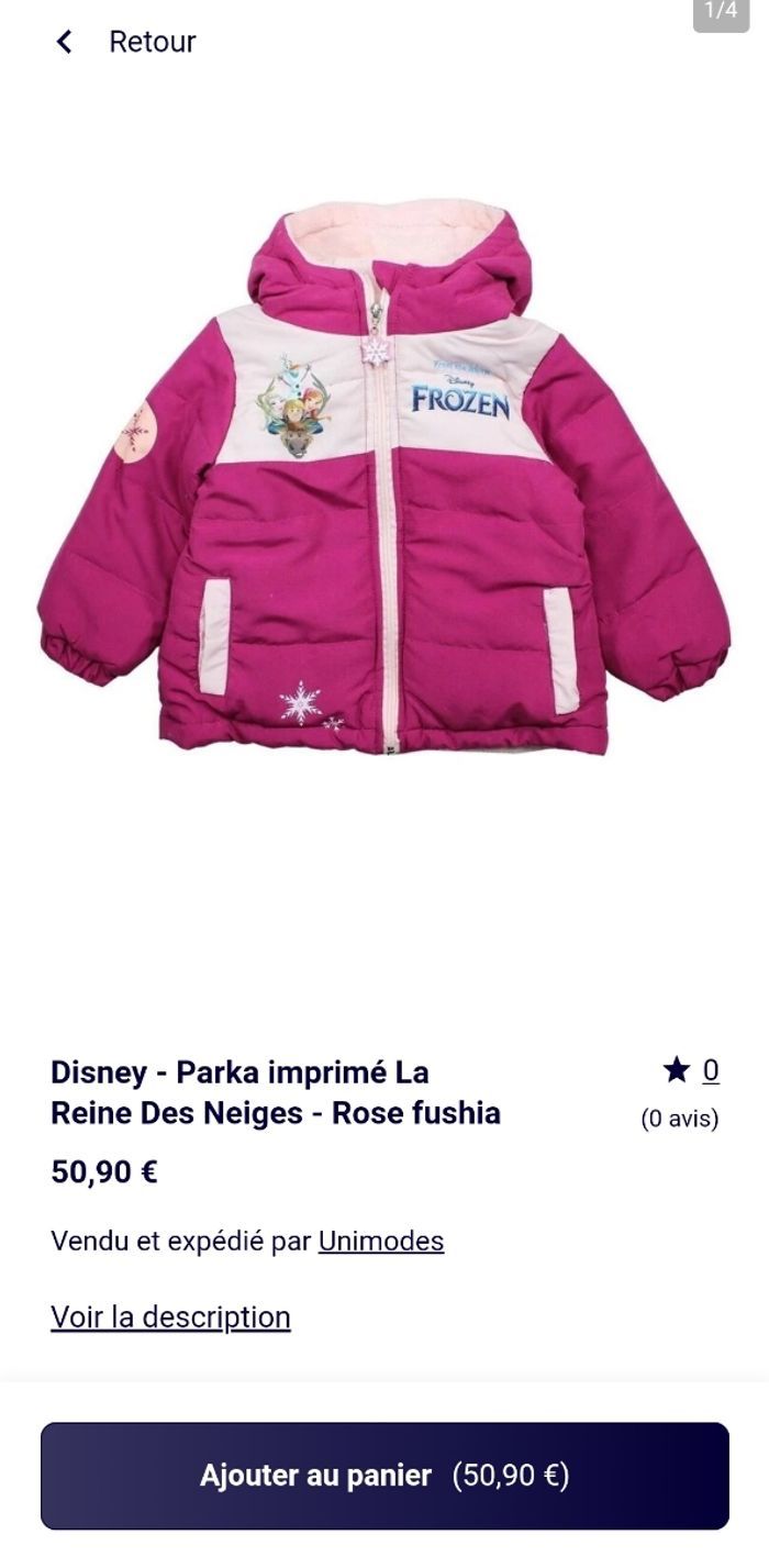 Manteau 3ans frozen - photo numéro 4