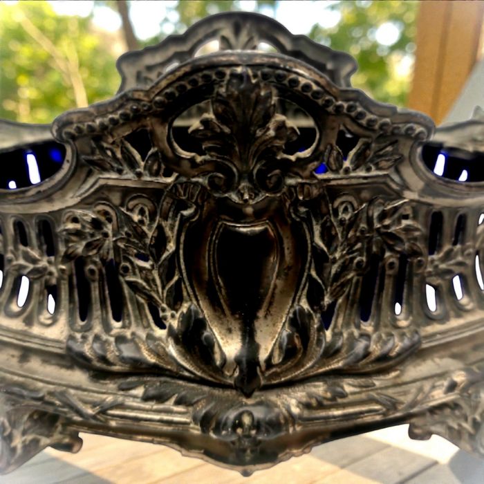 Jardinière ancienne métal et verre - photo numéro 3